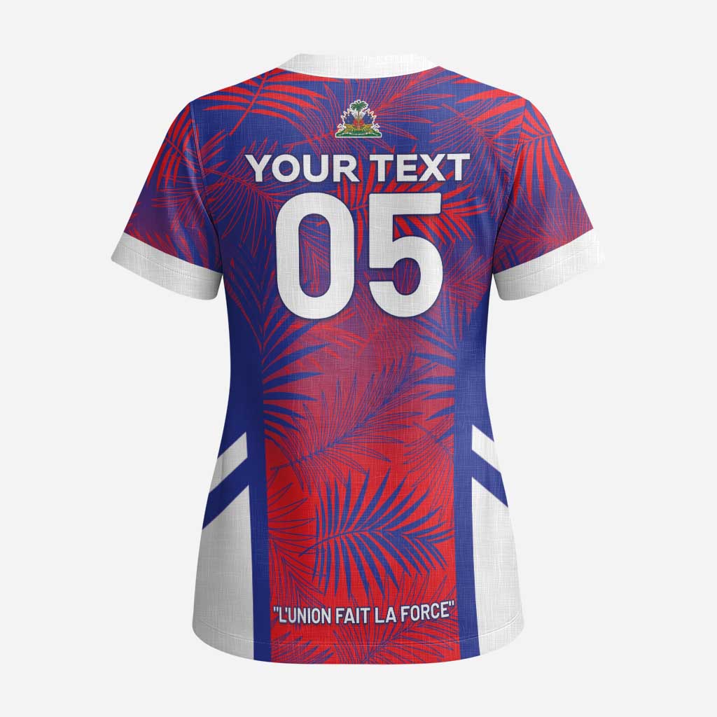 Custom Les Grenadiers Haiti Football Scrub Top Tropical Vibes - African Pride