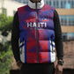 Custom Les Grenadiers Haiti Football Sleeveless Puffer Jacket Tropical Vibes