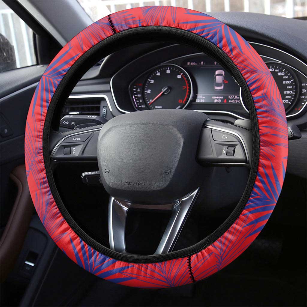Les Grenadiers Haiti Football Steering Wheel Cover Tropical Vibes - African Pride