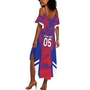 Custom Les Grenadiers Haiti Football Summer Maxi Dress Tropical Vibes LT05