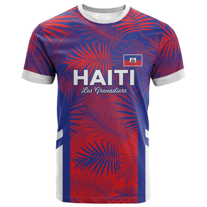 Custom Les Grenadiers Haiti Football T shirt Tropical Vibes LT05