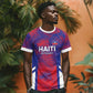 Custom Les Grenadiers Haiti Football T shirt Tropical Vibes LT05