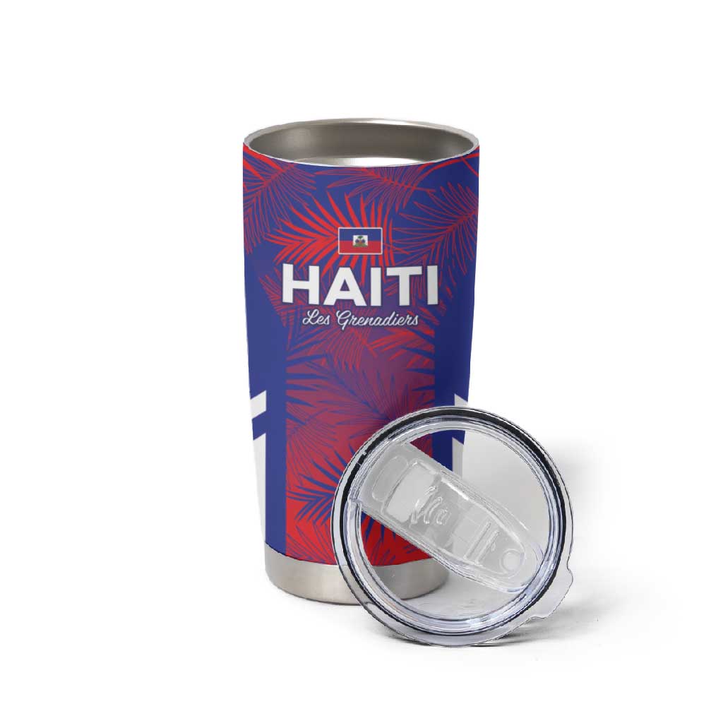 Custom Les Grenadiers Haiti Football Tumbler Cup Tropical Vibes - African Pride