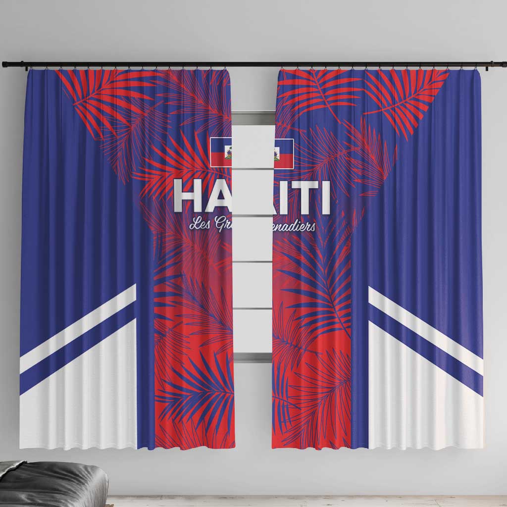 Les Grenadiers Haiti Football Window Curtain Tropical Vibes - African Pride