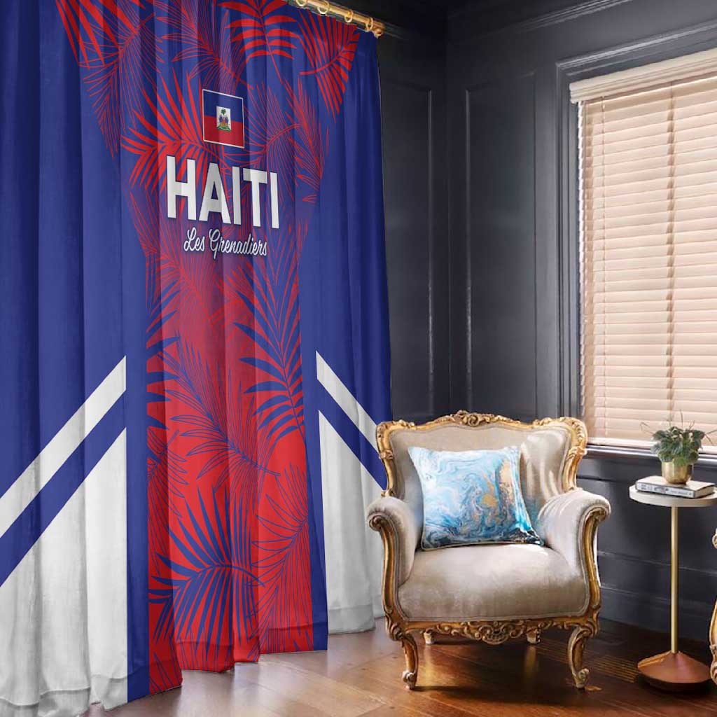 Les Grenadiers Haiti Football Window Curtain Tropical Vibes - African Pride