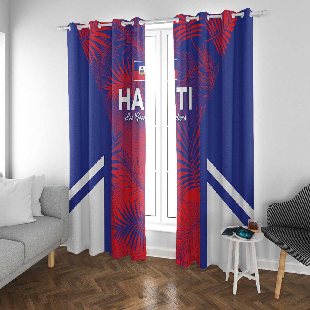 Les Grenadiers Haiti Football Window Curtain Tropical Vibes - African Pride
