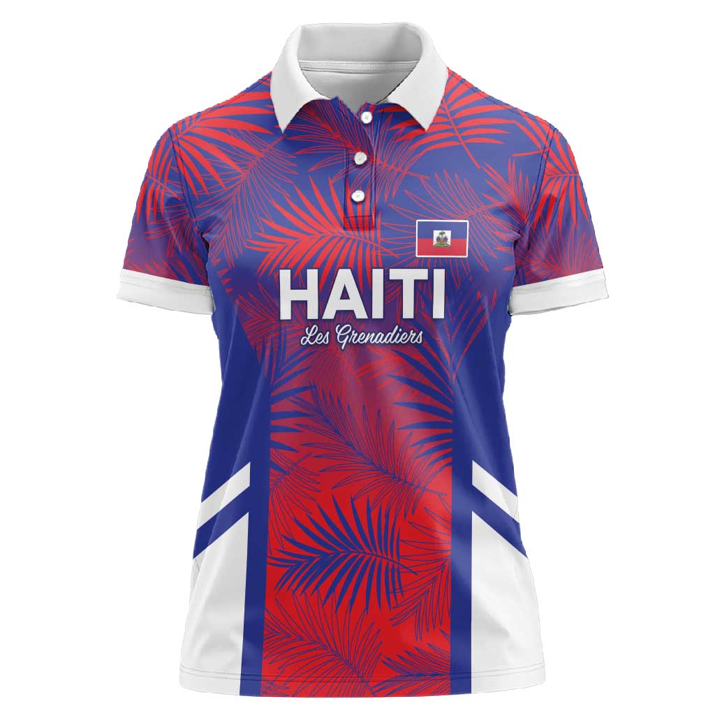 Custom Les Grenadiers Haiti Football Women Polo Shirt Tropical Vibes LT05