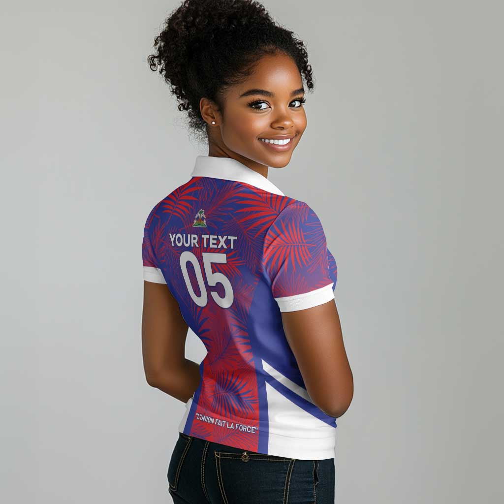 Custom Les Grenadiers Haiti Football Women Polo Shirt Tropical Vibes LT05