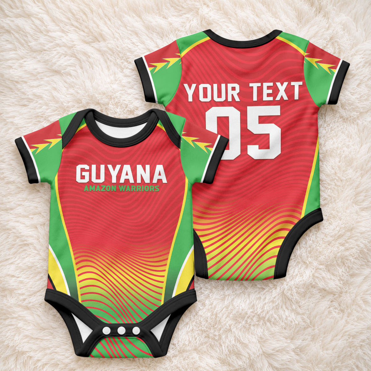 Custom Guyana 2026 Cricket Baby Onesie Come On Warriors