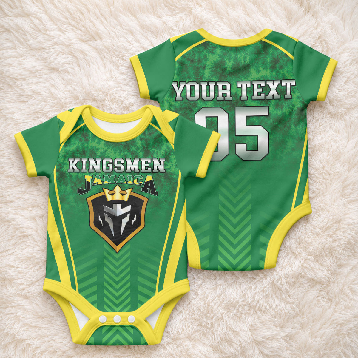 Custom Jamaica 2026 Cricket Baby Onesie Go Champions