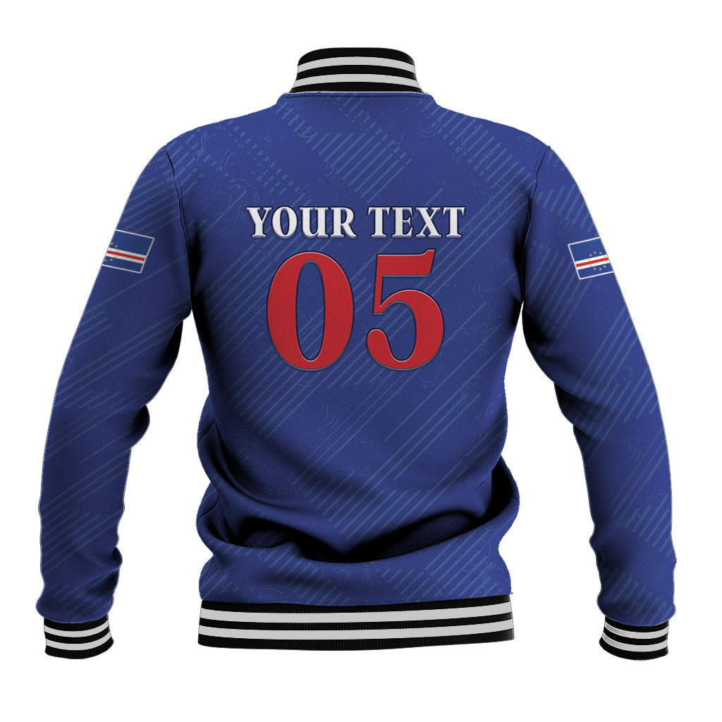 Custom Cape Verde Football Baseball Jacket Blue Sharks Still Undefeated