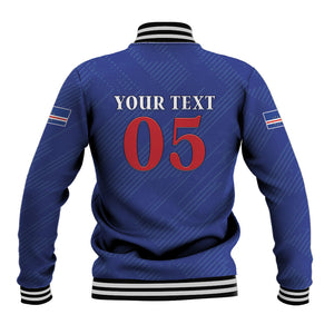 Custom Cape Verde Football Baseball Jacket Blue Sharks Still Undefeated