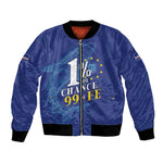 Custom Cape Verde Football Bomber Jacket Blue Sharks Still Undefeated