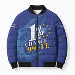 Custom Cape Verde Football Bomber Puffer Jacket Blue Sharks Still Undefeated