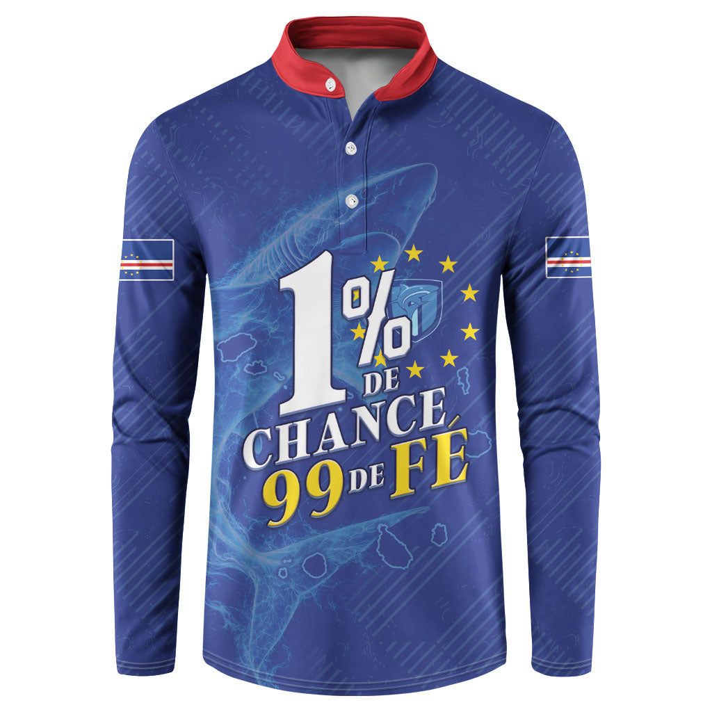 Custom Cape Verde Football Button Sweatshirt Blue Sharks Still Undefeated