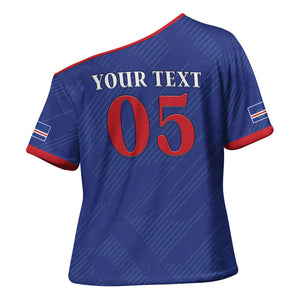 Custom Cape Verde Football Cross Shoulder Shirt Blue Sharks Still Undefeated