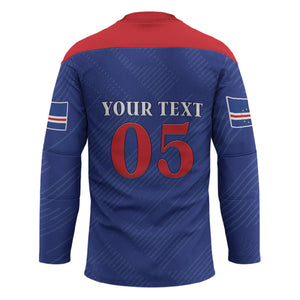 Custom Cape Verde Football Hockey Jersey Blue Sharks Still Undefeated
