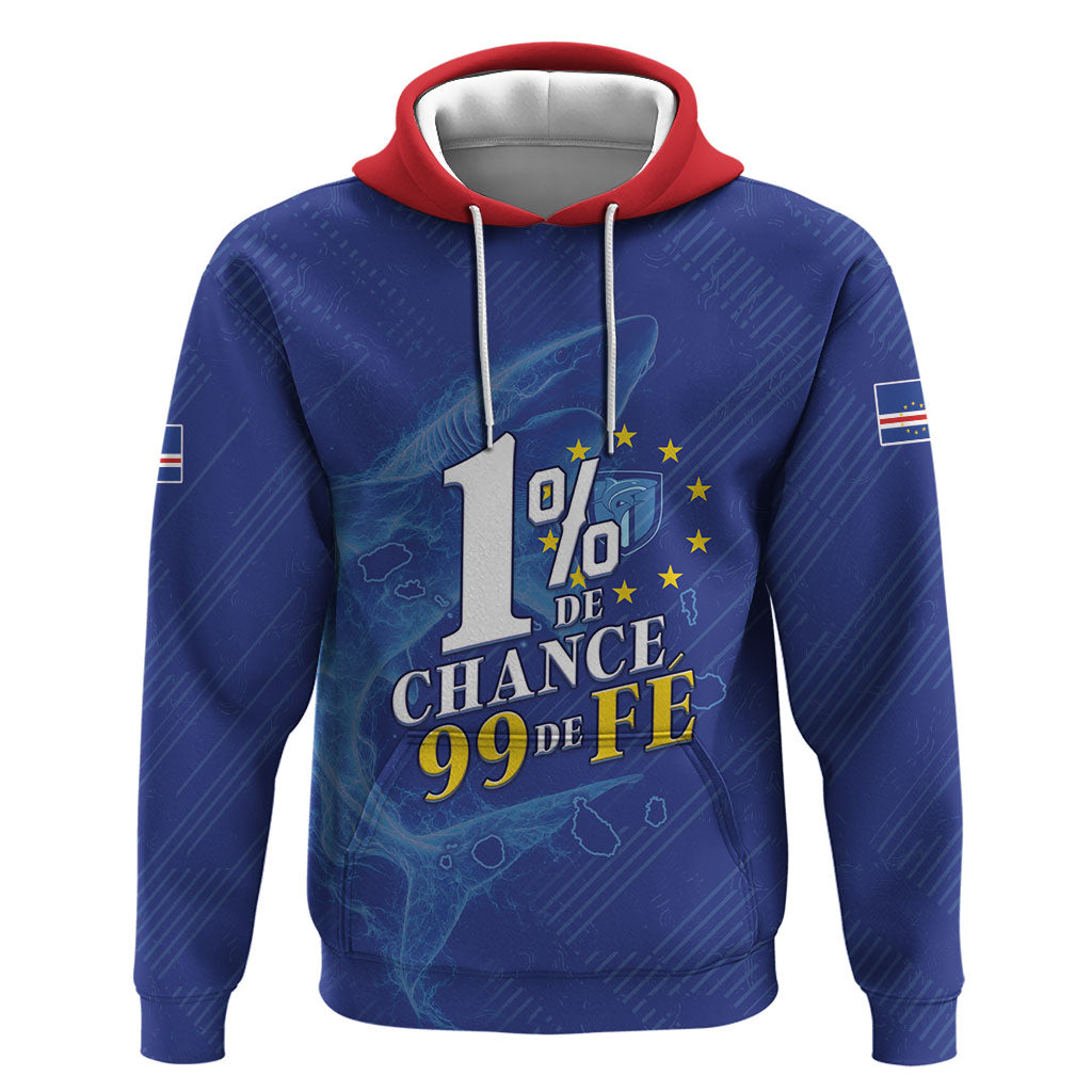 Custom Cape Verde Football Hoodie Blue Sharks Still Undefeated