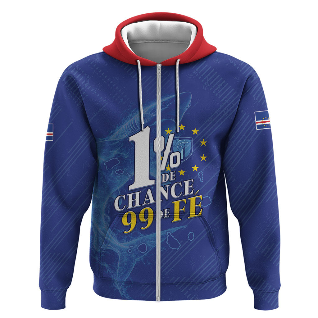 Custom Cape Verde Football Hoodie Blue Sharks Still Undefeated
