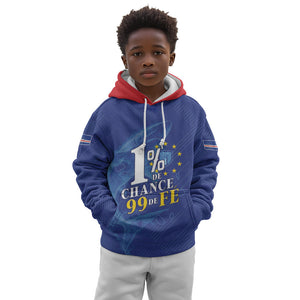Custom Cape Verde Football Kid Hoodie Blue Sharks Still Undefeated