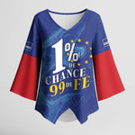 Custom Cape Verde Football Kimono Sleeve Blouse Blue Sharks Still Undefeated