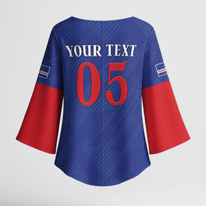 Custom Cape Verde Football Kimono Sleeve Blouse Blue Sharks Still Undefeated