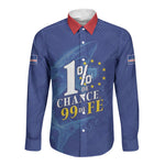 Custom Cape Verde Football Long Sleeve Button Shirt Blue Sharks Still Undefeated