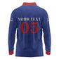 Custom Cape Verde Football Long Sleeve Polo Shirt Blue Sharks Still Undefeated