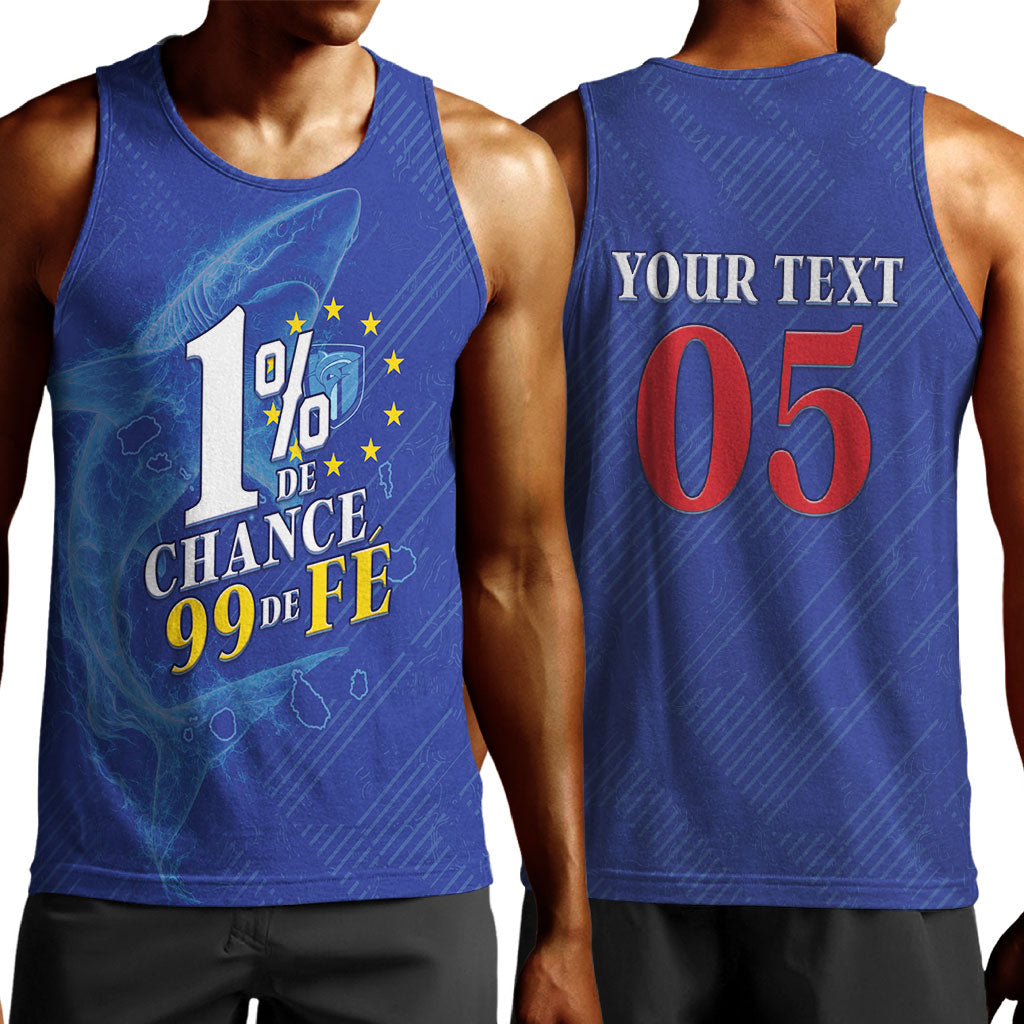 Custom Cape Verde Football Men Tank Top Blue Sharks Still Undefeated