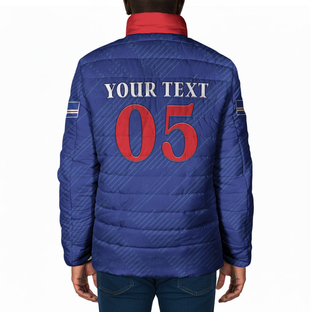 Custom Cape Verde Football Padded Jacket Blue Sharks Still Undefeated