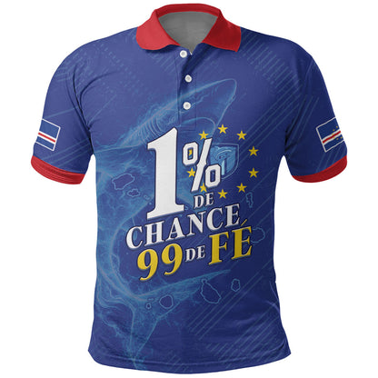 Custom Cape Verde Football Polo Shirt Blue Sharks Still Undefeated