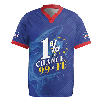 Custom Cape Verde Football Rugby Jersey Blue Sharks Still Undefeated
