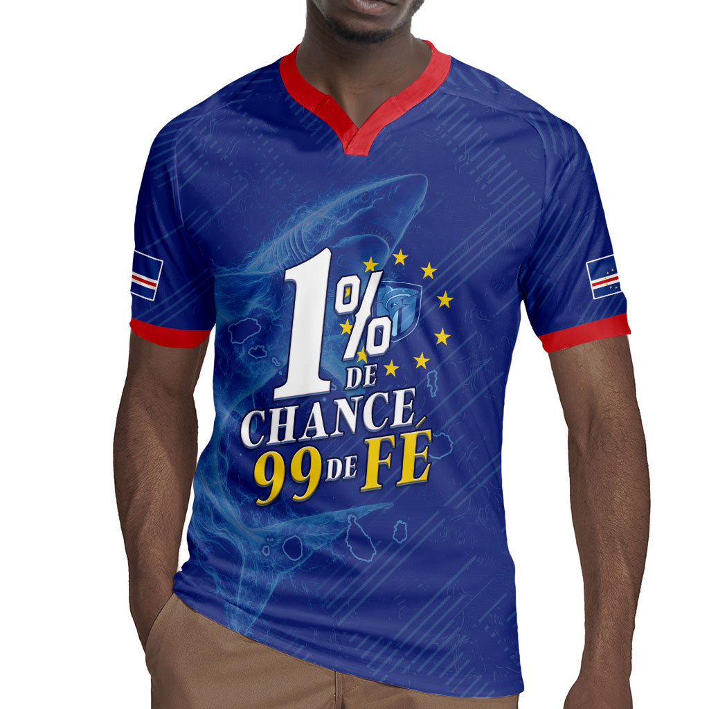 Custom Cape Verde Football Rugby Jersey Blue Sharks Still Undefeated