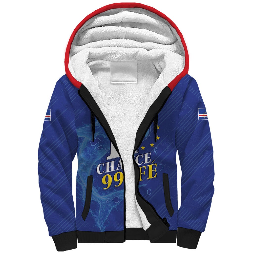 Custom Cape Verde Football Sherpa Hoodie Blue Sharks Still Undefeated