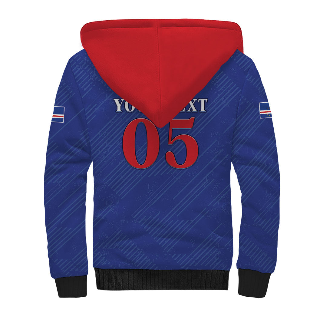 Custom Cape Verde Football Sherpa Hoodie Blue Sharks Still Undefeated