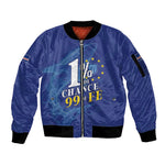 Custom Cape Verde Football Sleeve Zip Bomber Jacket Blue Sharks Still Undefeated