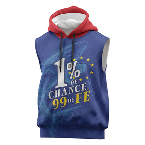Custom Cape Verde Football Sleeveless Hoodie Blue Sharks Still Undefeated