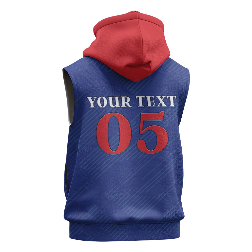 Custom Cape Verde Football Sleeveless Hoodie Blue Sharks Still Undefeated