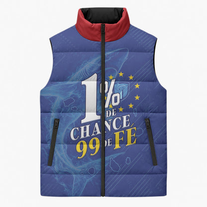 Custom Cape Verde Football Sleeveless Puffer Jacket Blue Sharks Still Undefeated