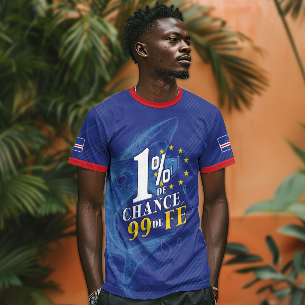 Custom Cape Verde Football T shirt Blue Sharks Still Undefeated