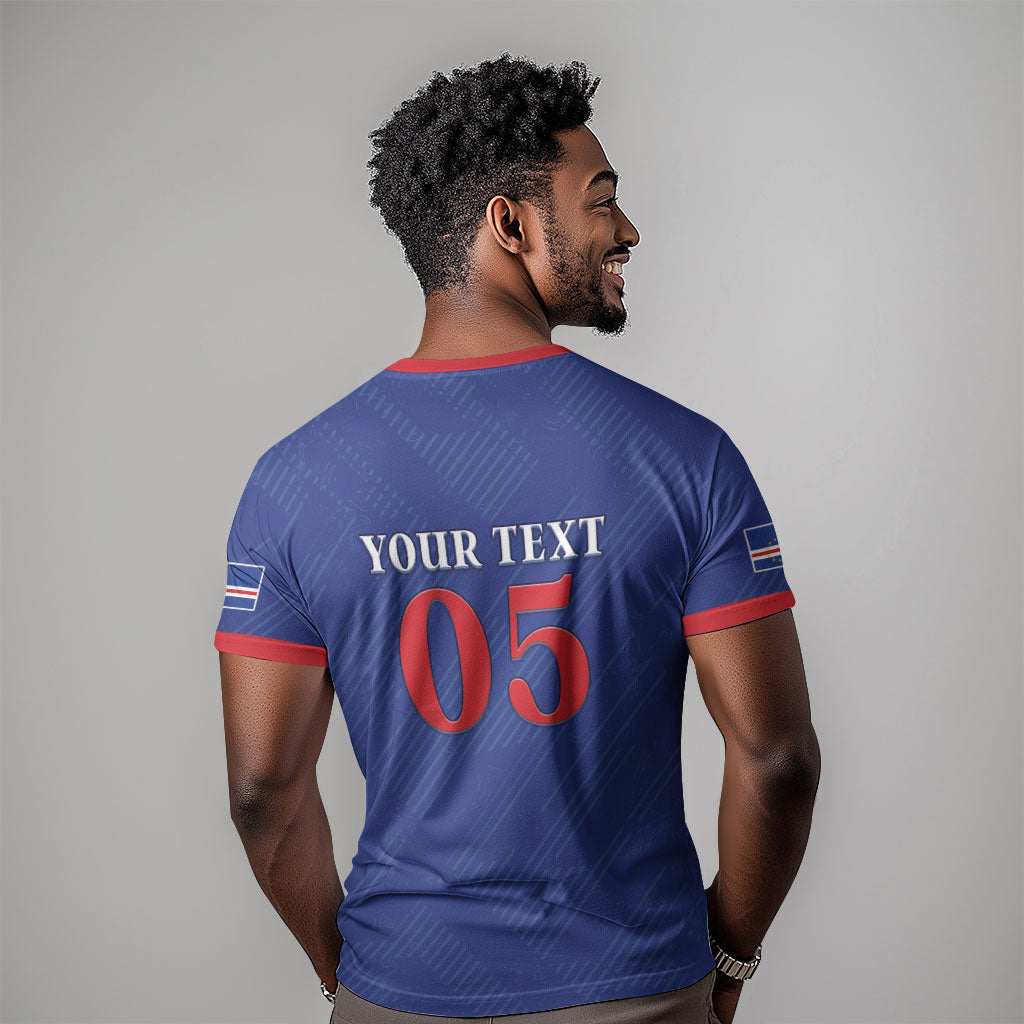 Custom Cape Verde Football T shirt Blue Sharks Still Undefeated