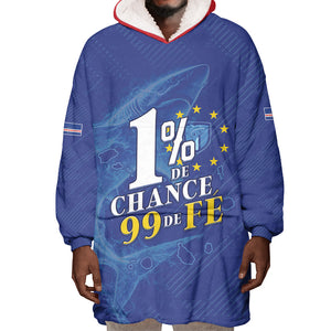Custom Cape Verde Football Wearable Blanket Hoodie Blue Sharks Still Undefeated