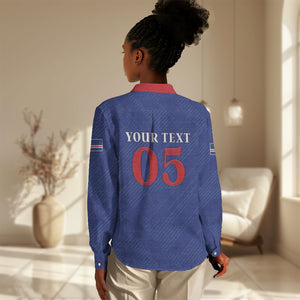 Custom Cape Verde Football Women Casual Shirt Blue Sharks Still Undefeated