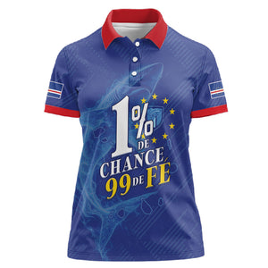 Custom Cape Verde Football Women Polo Shirt Blue Sharks Still Undefeated