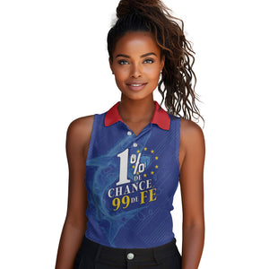 Custom Cape Verde Football Women Sleeveless Polo Shirt Blue Sharks Still Undefeated