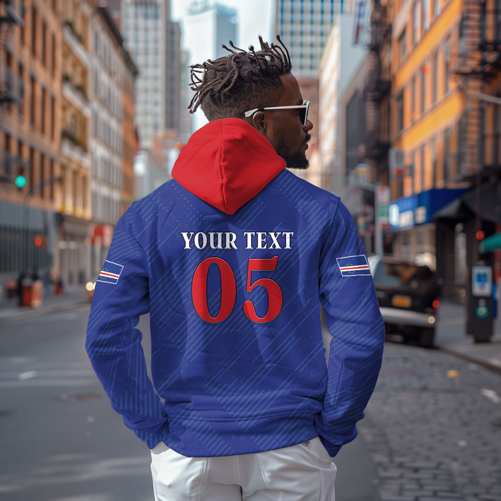 Custom Cape Verde Football Zip Hoodie Blue Sharks Still Undefeated