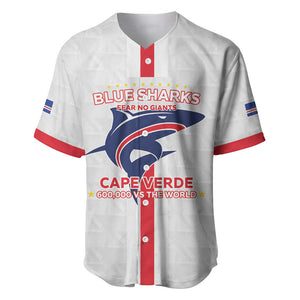 Custom Cabo Verde Baseball Jersey Blue Sharks Fear No Giants