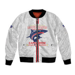 Custom Cabo Verde Bomber Jacket Blue Sharks Fear No Giants