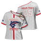 Custom Cabo Verde Cross Shoulder Shirt Blue Sharks Fear No Giants