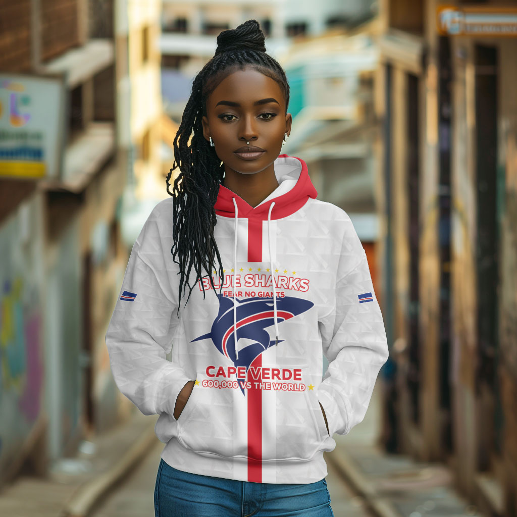 Custom Cabo Verde Hoodie Blue Sharks Fear No Giants